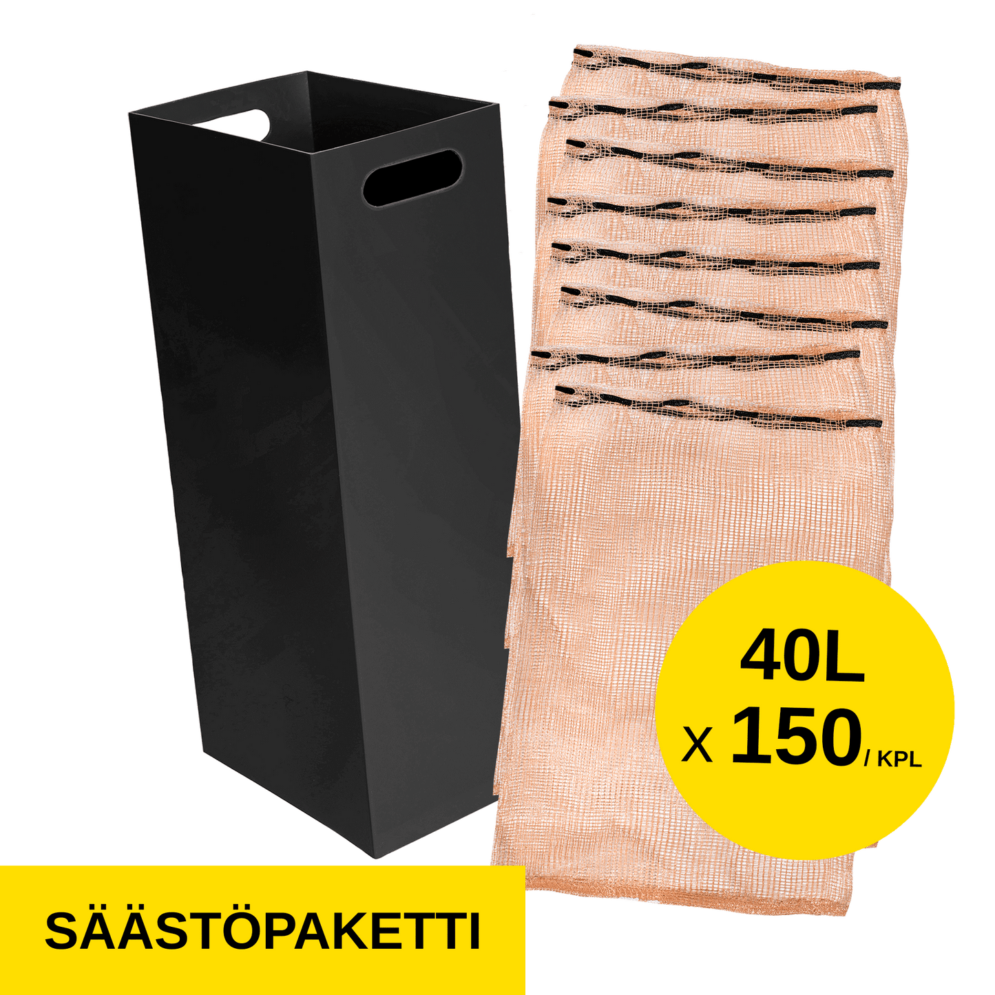 40L Säkityssuppilo + Klapisäkki 150kpl